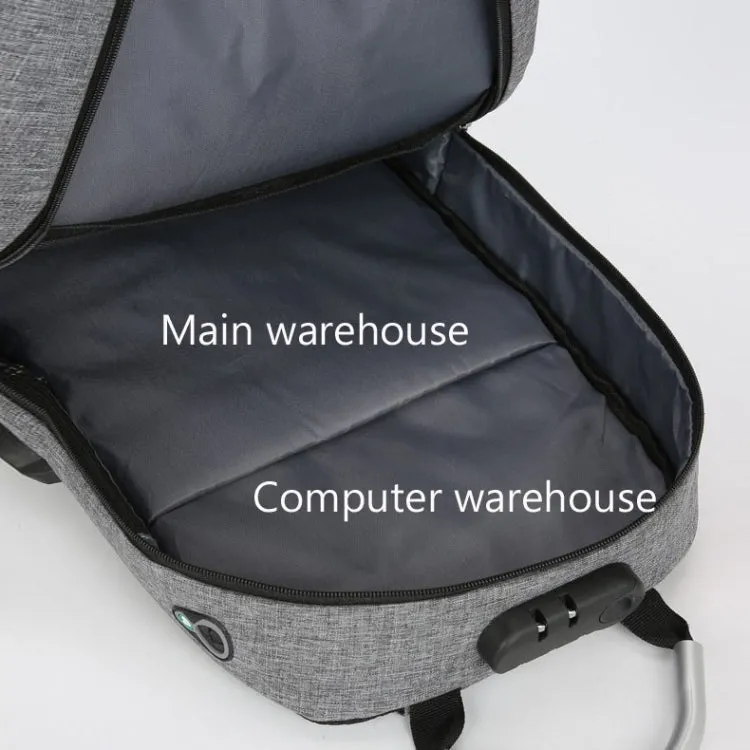 16 inch Men Password Lock Backpack Business Casual Anti-Theft Computer Bag With External USB Port(Wine Red)