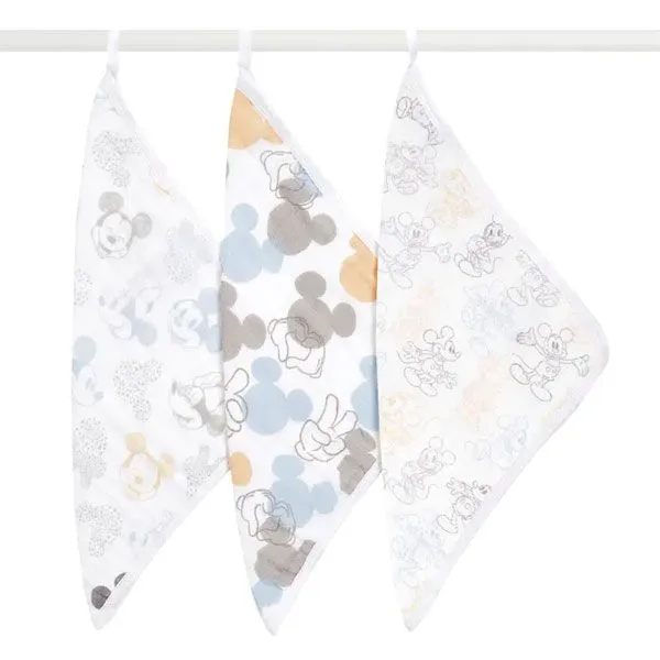 Aden and Anais Mickey & Minnie Washcloths 3 Pack