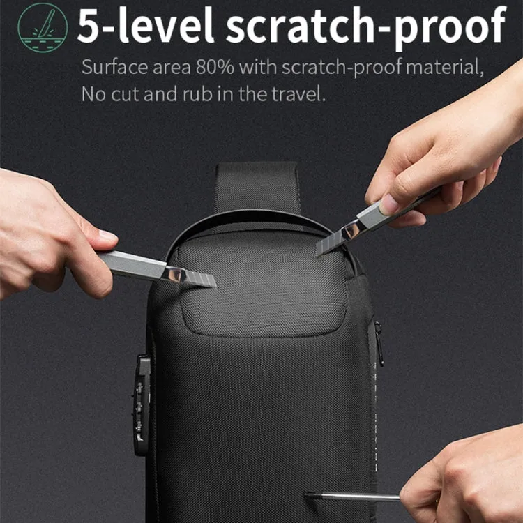 Bange BG-22085 Men Oxford Cloth Waterproof Anti-theft Crossbody Chest Bag, Size: 34 x 18 x 10cm(Black)