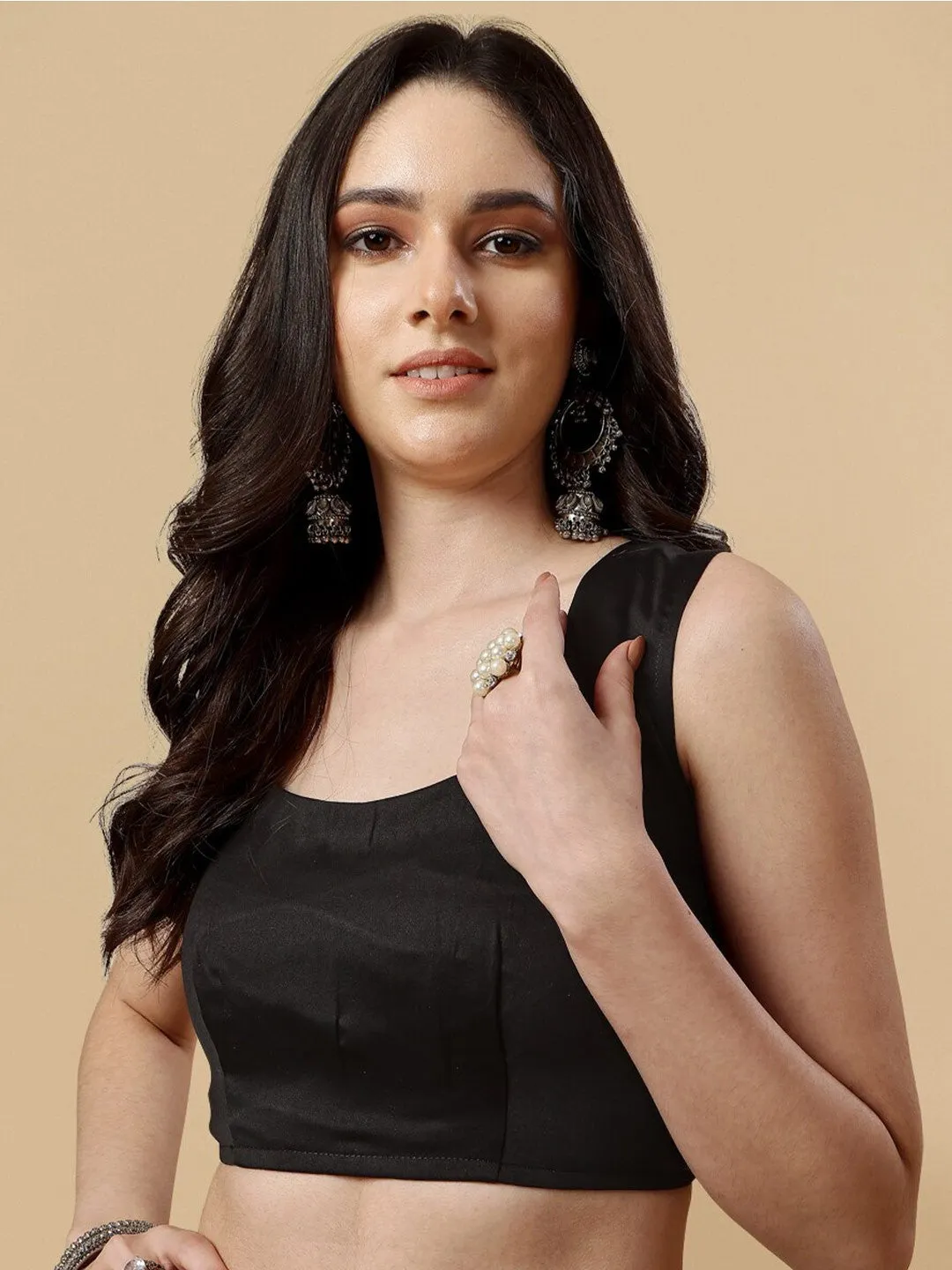 Black Floral Organza Saree