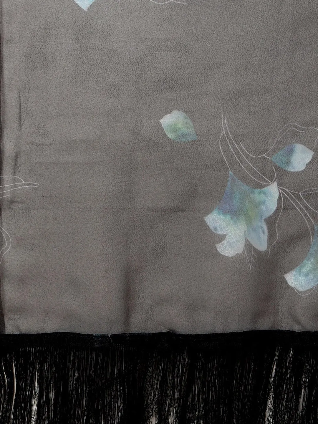 Black Floral Organza Saree