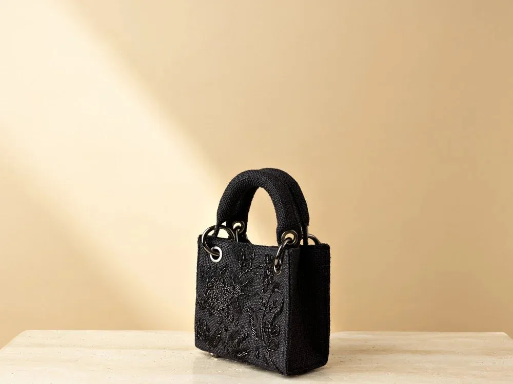 Black Jute Mini Bag