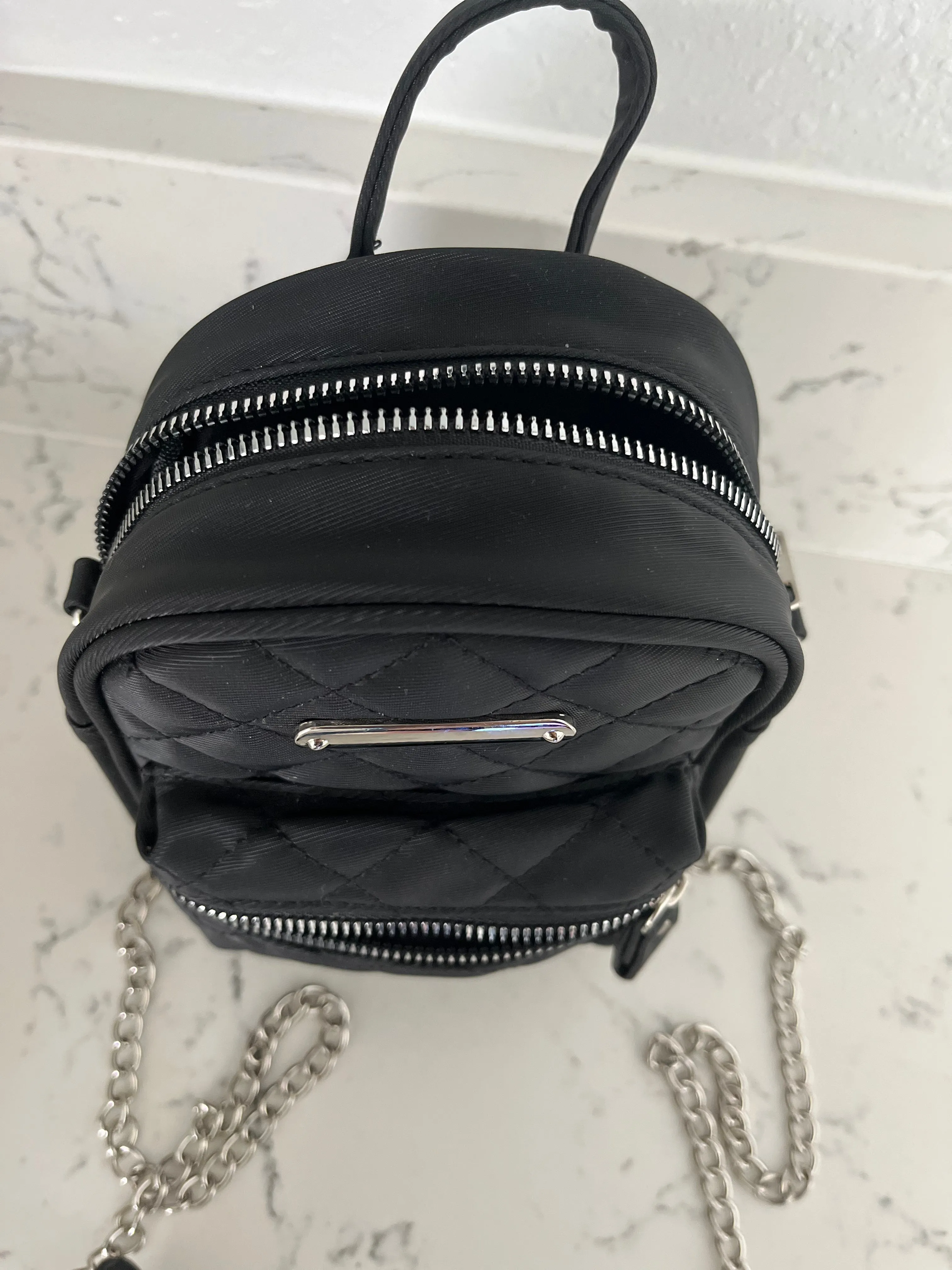 Black Mini Backpack Crossbody Purse