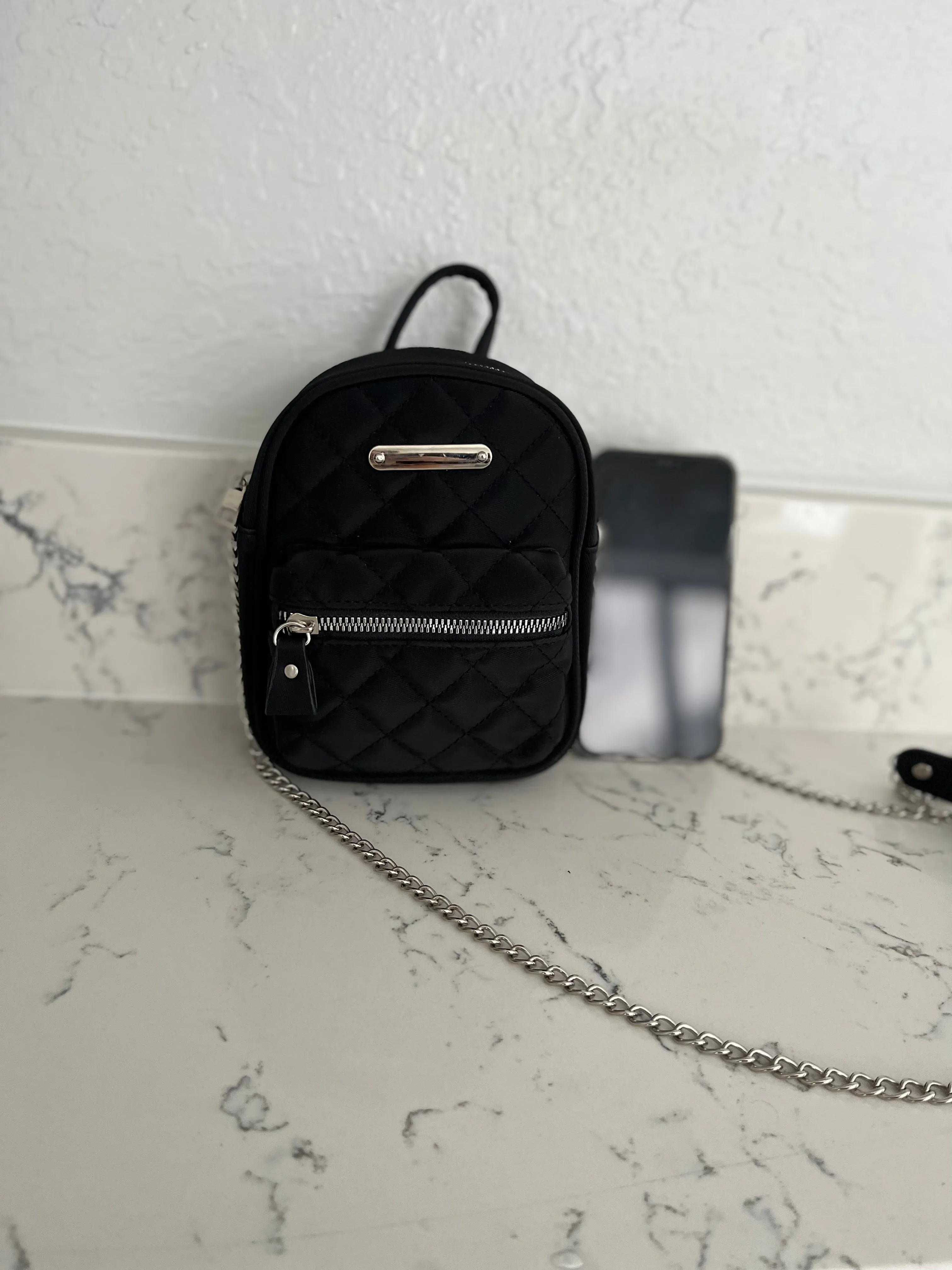 Black Mini Backpack Crossbody Purse