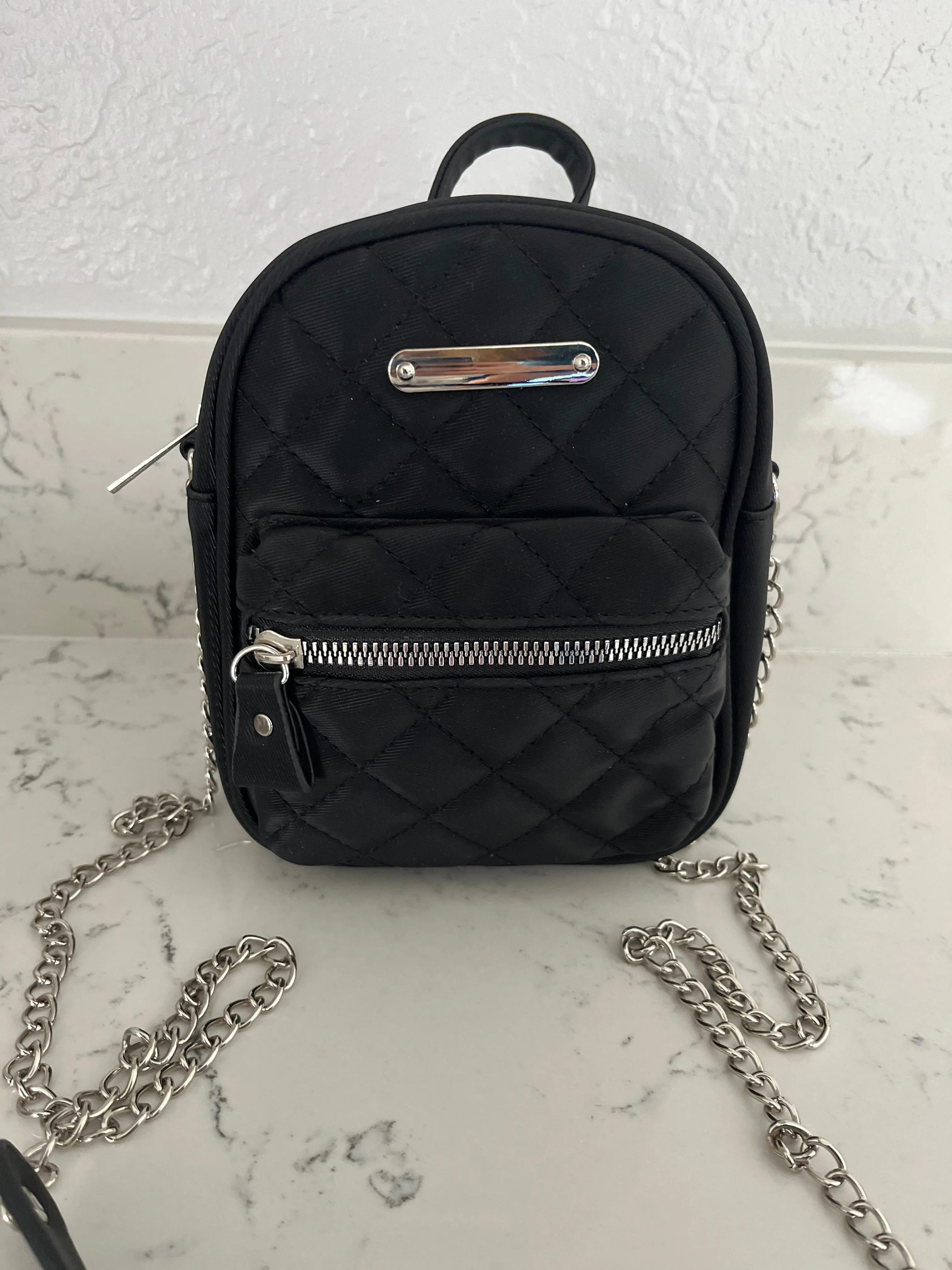 Black Mini Backpack Crossbody Purse
