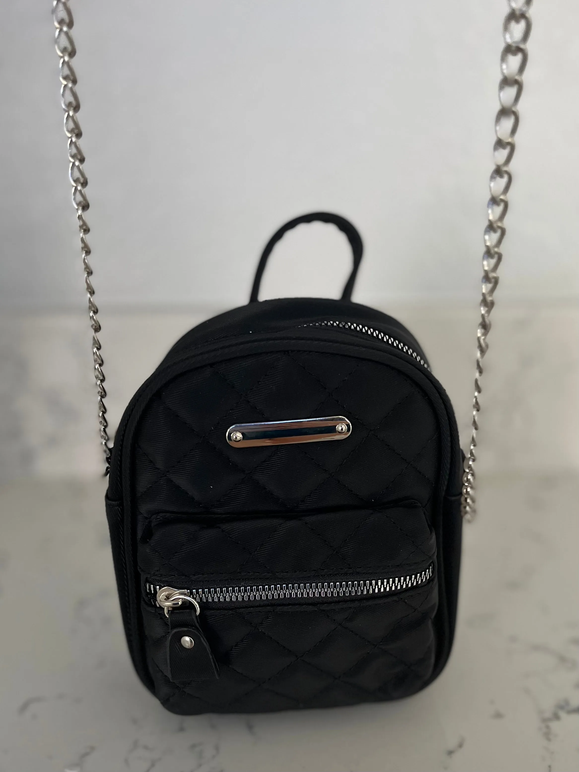 Black Mini Backpack Crossbody Purse