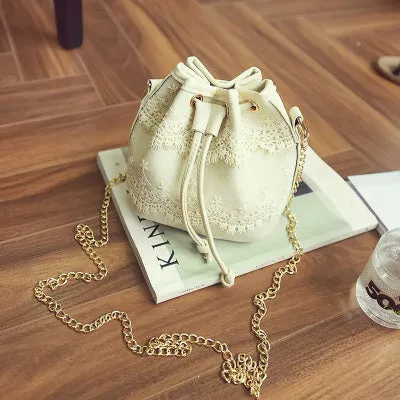 Bohemia Canvas Drawstring Lady Bucket Bag