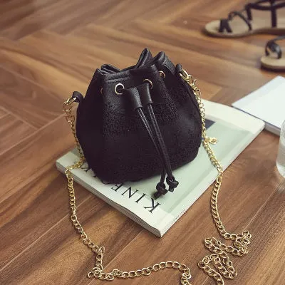 Bohemia Canvas Drawstring Lady Bucket Bag
