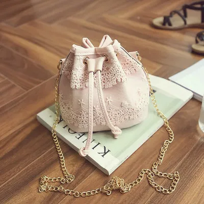 Bohemia Canvas Drawstring Lady Bucket Bag