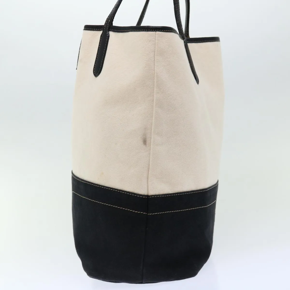 BURBERRY Blue Label Tote Bag Canvas White Black  bs13449