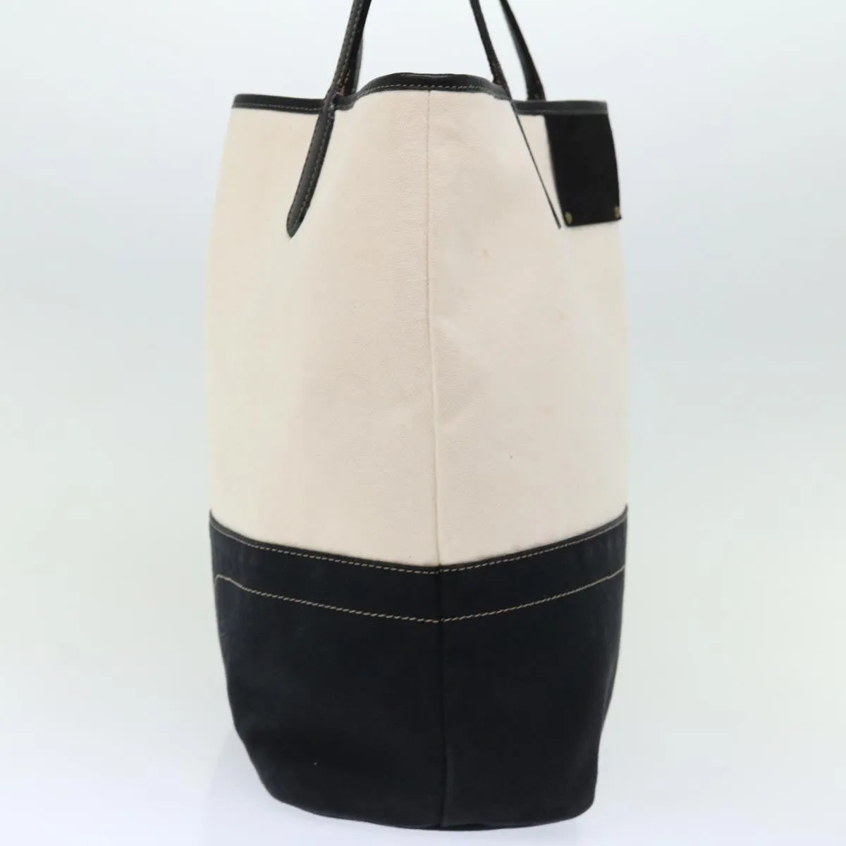 BURBERRY Blue Label Tote Bag Canvas White Black  bs13449