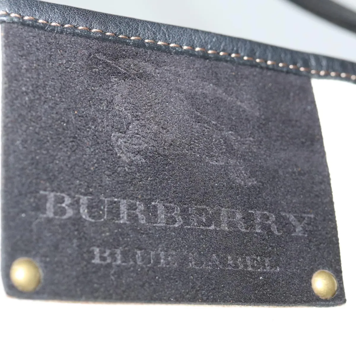 BURBERRY Blue Label Tote Bag Canvas White Black  bs13449