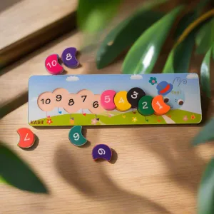 Caterpillar Wooden Number Lacing Toy for kids Age 3 