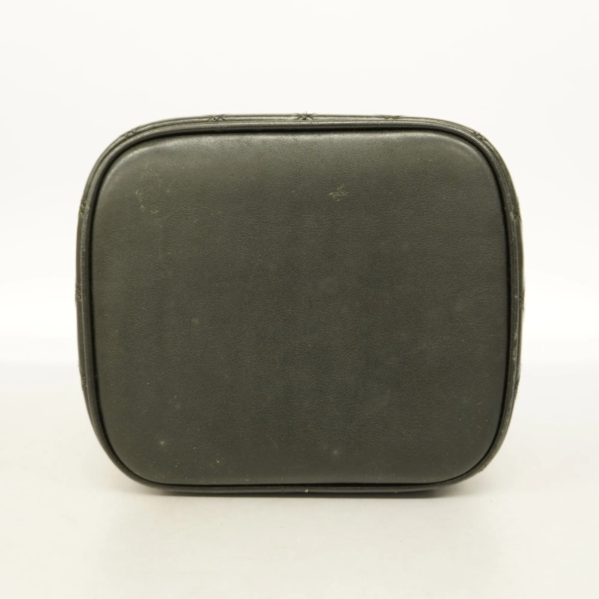 CHANEL  Bicolor Vanity Bag Women's Leather Vanity Bag Black