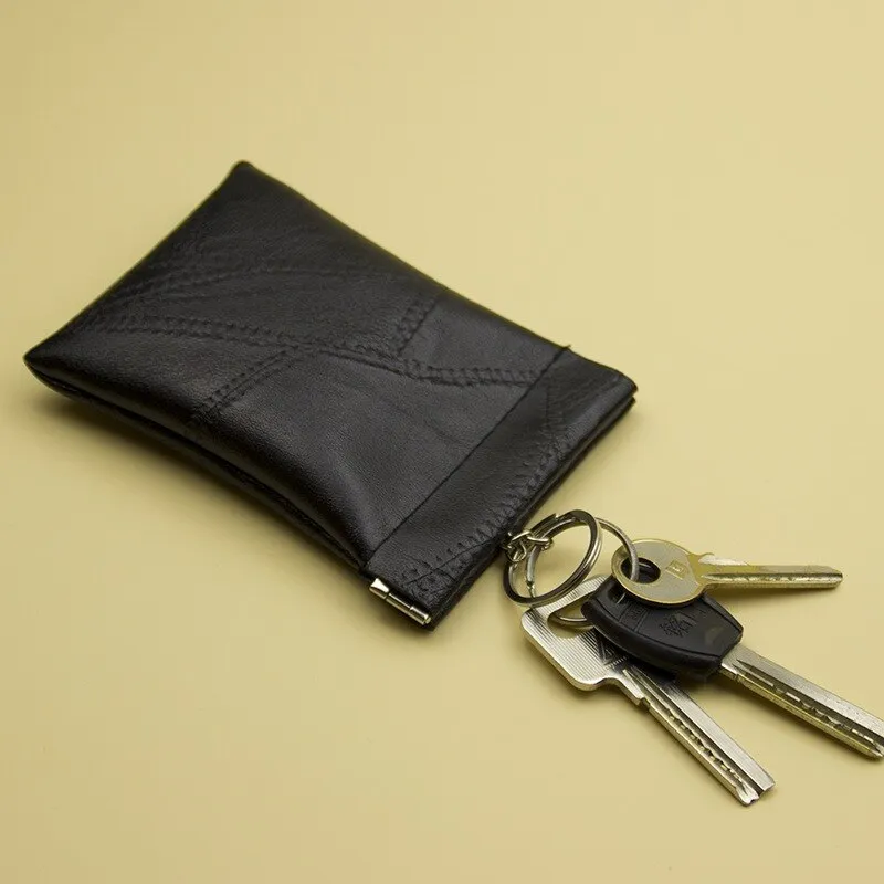 Darianrojas New Fashion Leather Long Pocket Key Wallet Keyring Coin Purse Women Men Small Short Money Change Bag Little Card Holder
