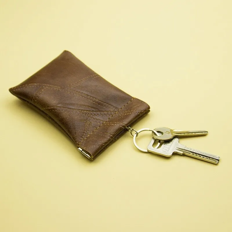 Darianrojas New Fashion Leather Long Pocket Key Wallet Keyring Coin Purse Women Men Small Short Money Change Bag Little Card Holder