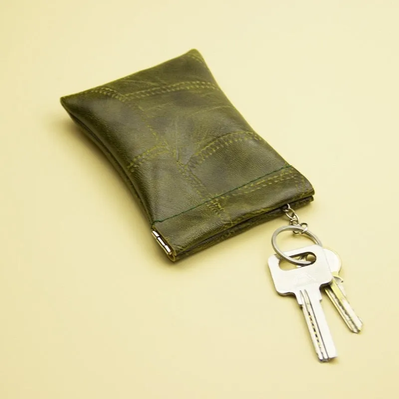 Darianrojas New Fashion Leather Long Pocket Key Wallet Keyring Coin Purse Women Men Small Short Money Change Bag Little Card Holder