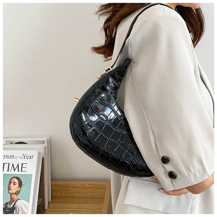 Darianrojas PU Leather Women Luxury Designer Handbag Purses Fashion Vintage  Double Zipper Half Moon Crescent Hobos Shoulder Bags