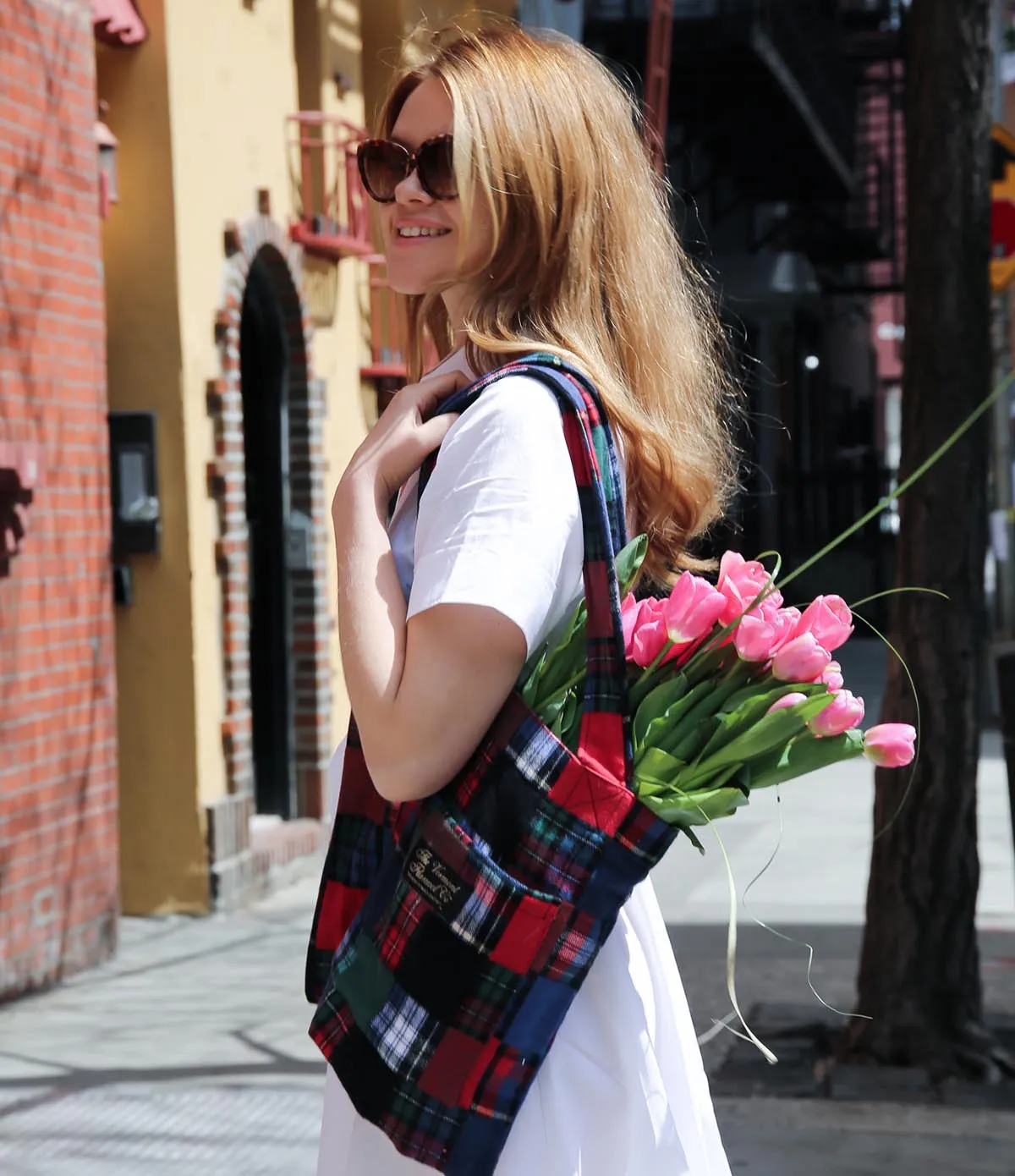 Flannel Tote Bag - Patchwork