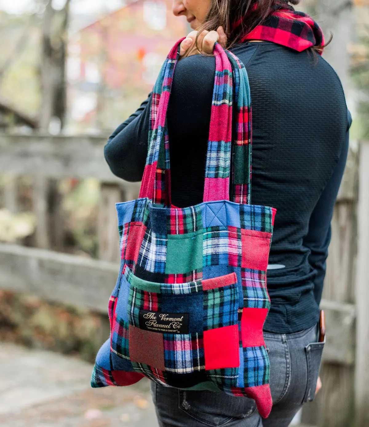 Flannel Tote Bag - Patchwork
