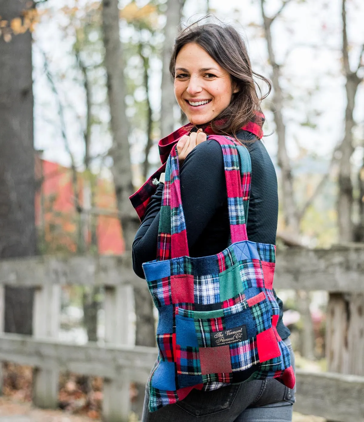 Flannel Tote Bag - Patchwork