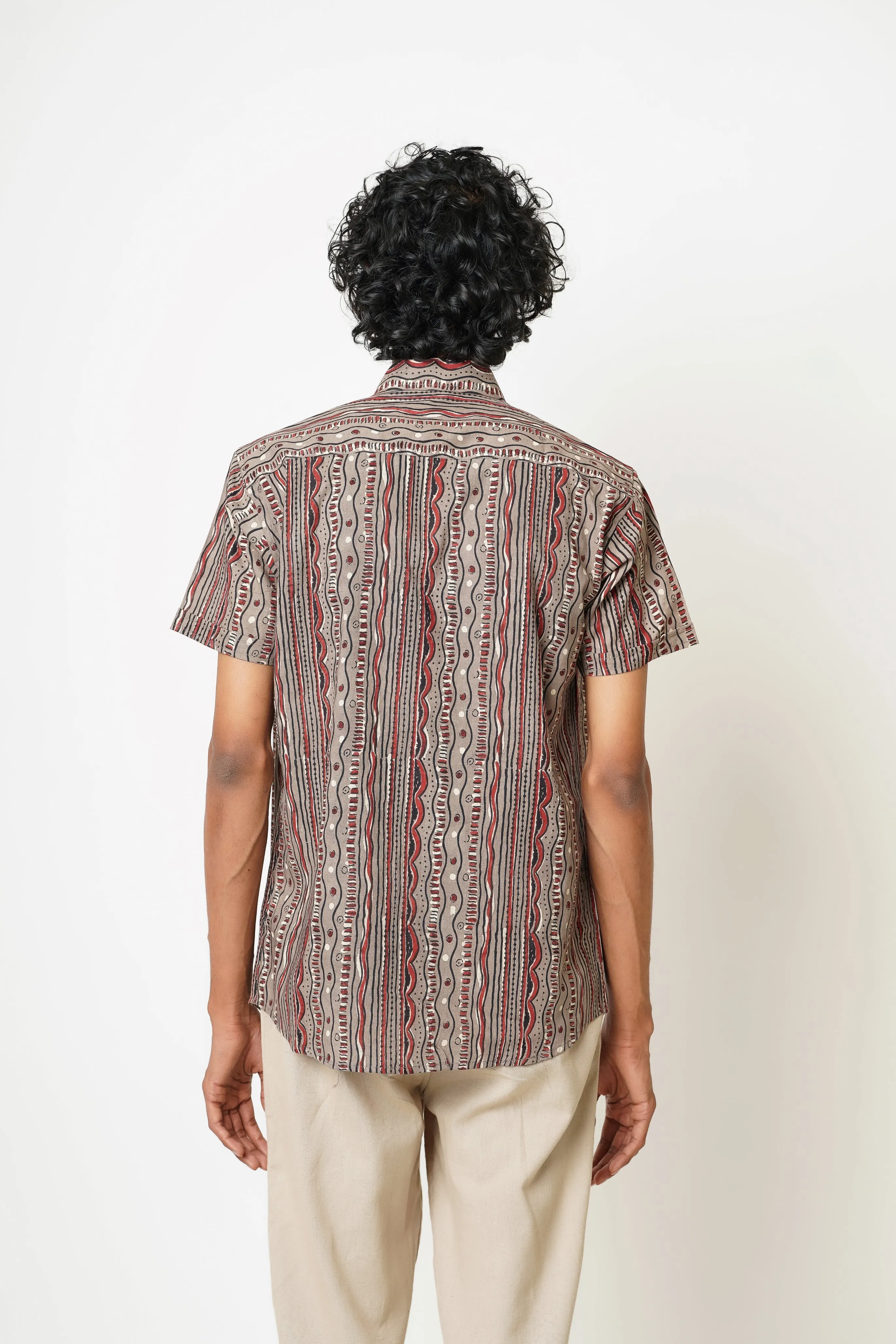 Hand Block Men's Half Sleeves Shirt
