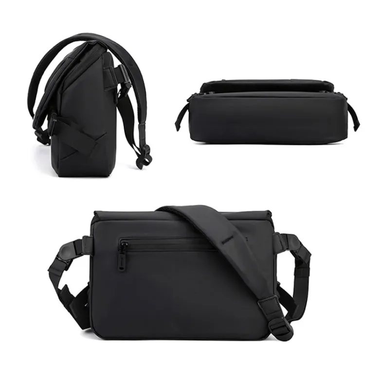 HAOSHUAI 1100-31 Men Simp Large Capacity Waterproof Messenger Bag(Dark Blue)