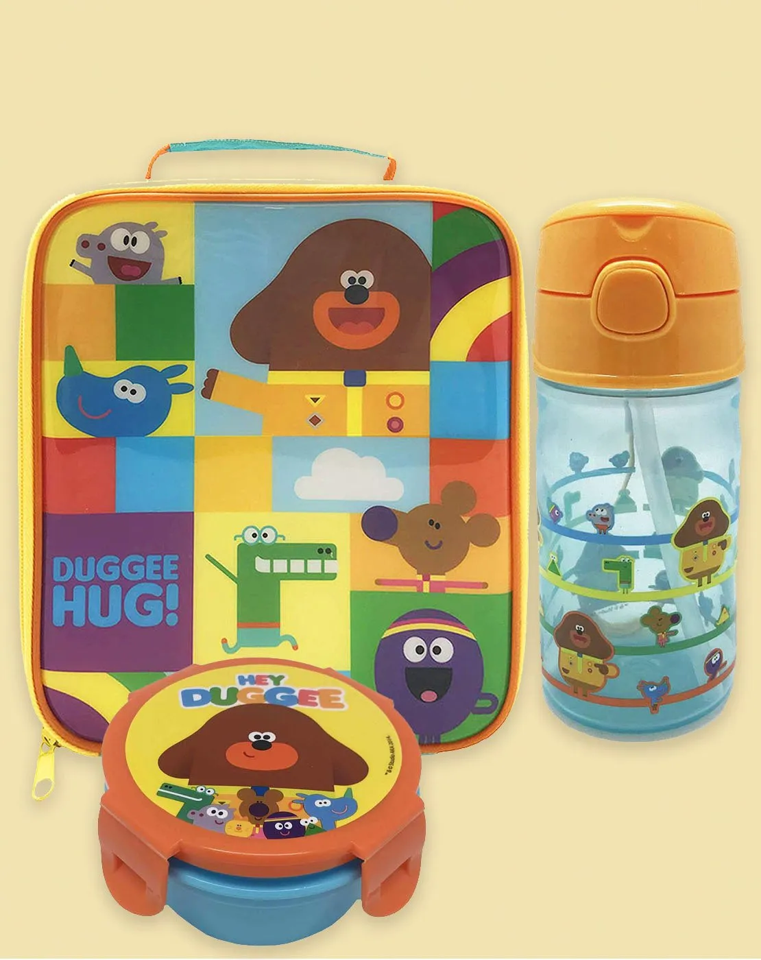 Hey Duggee The Squirrel Club Characters Lunch Bag, Drinks Bottle and Snack Pot Set