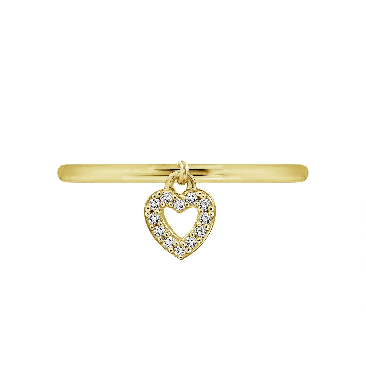 Hollow Heart Charm Ring