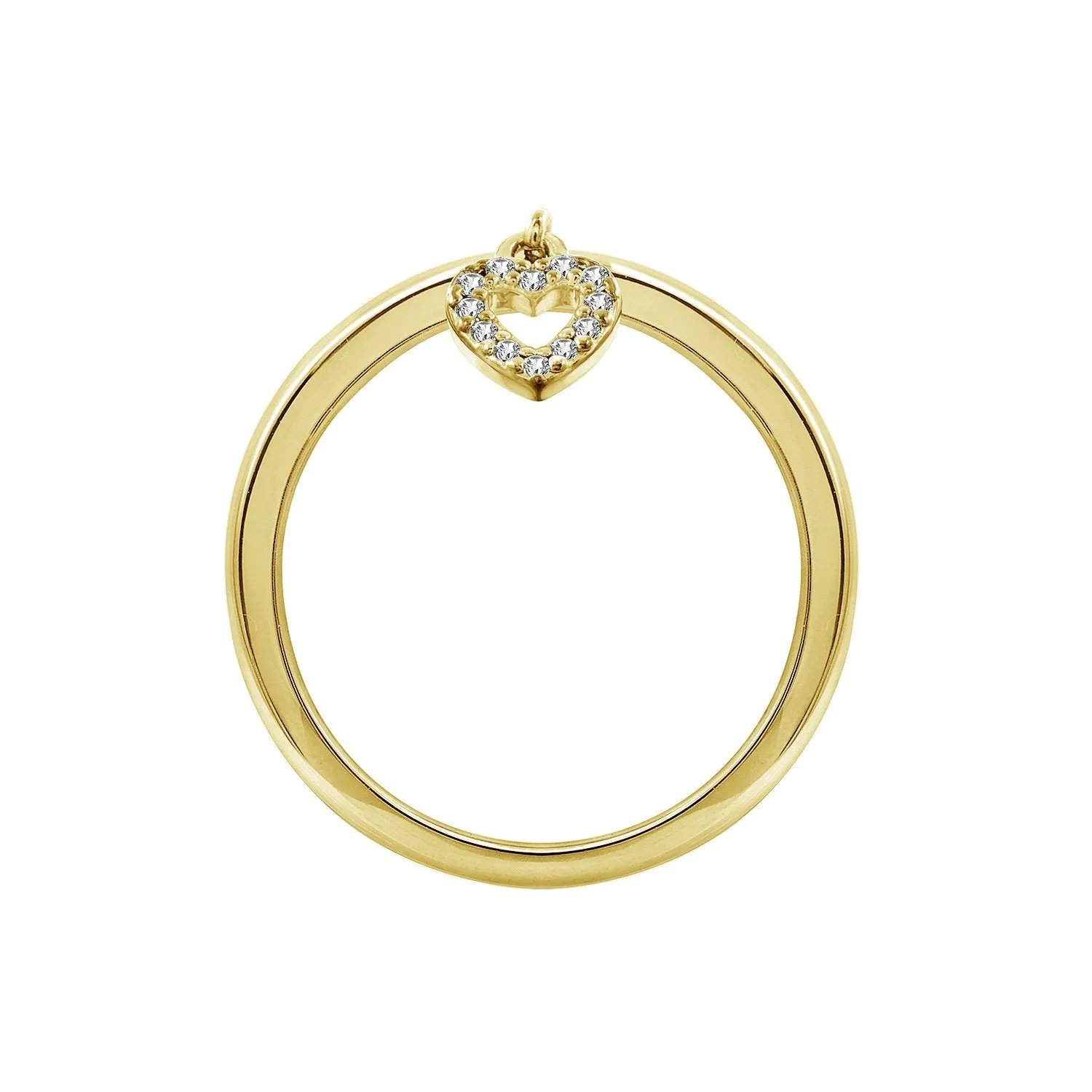 Hollow Heart Charm Ring