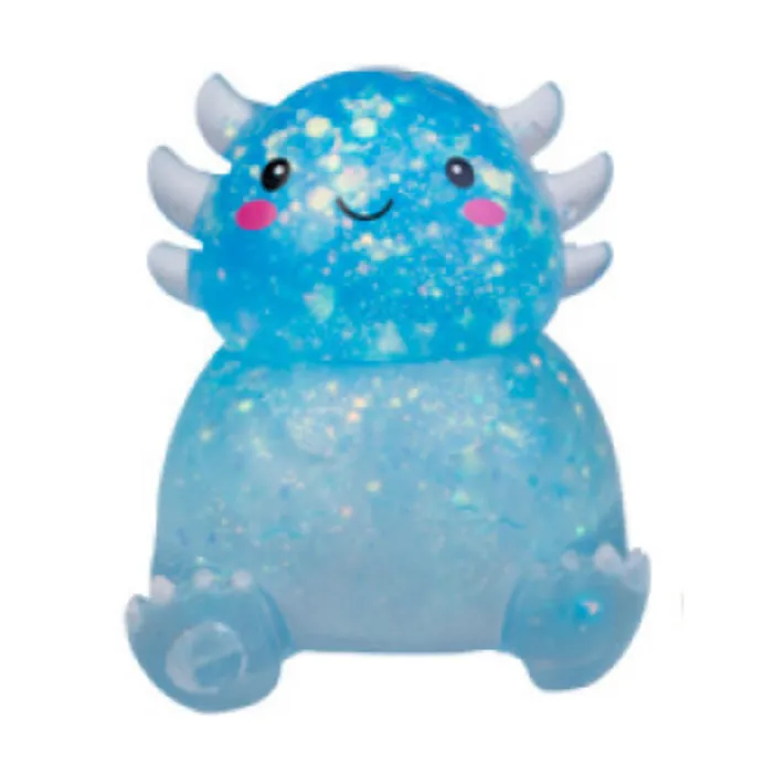Jelly Glitter Axolotl Squishy Toy
