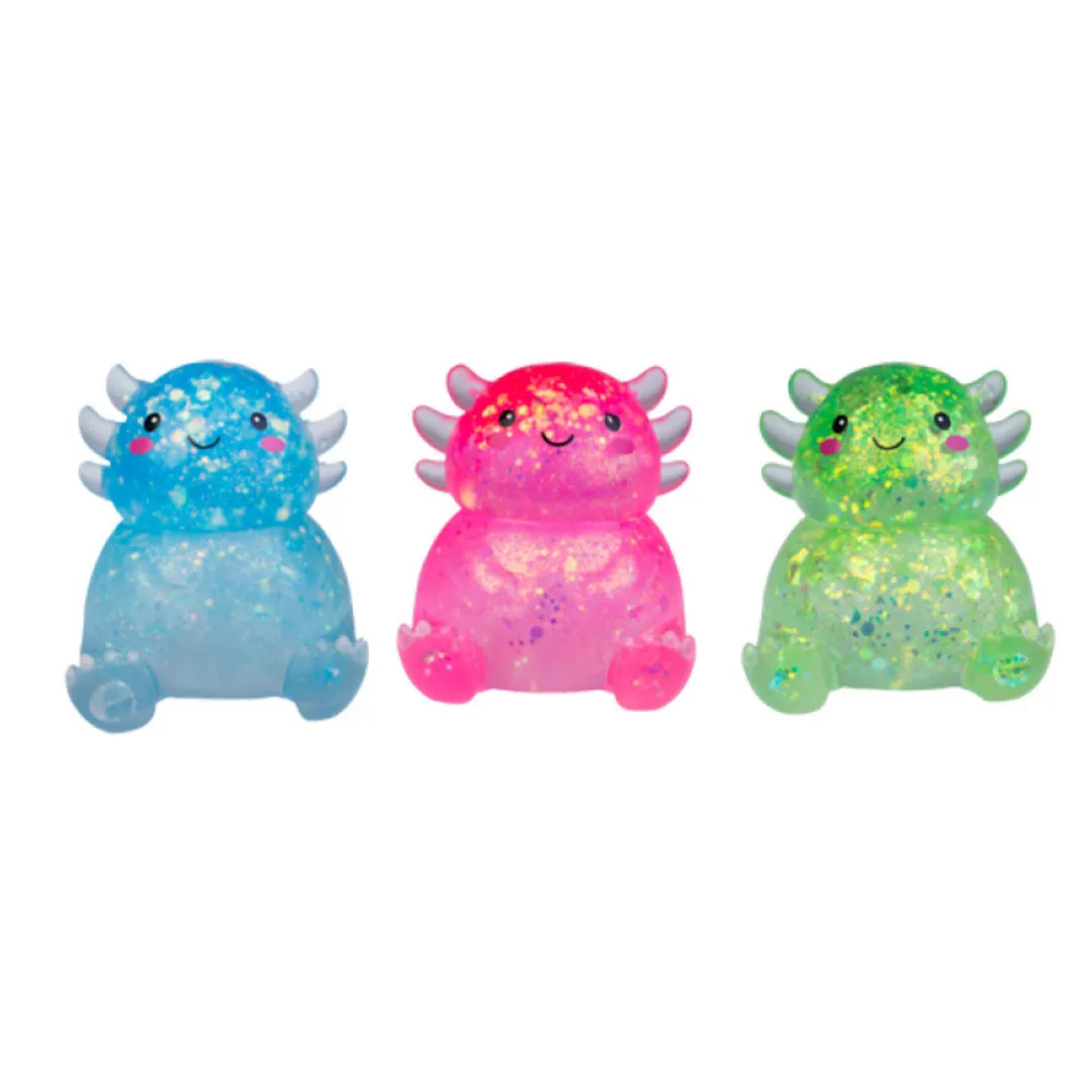 Jelly Glitter Axolotl Squishy Toy