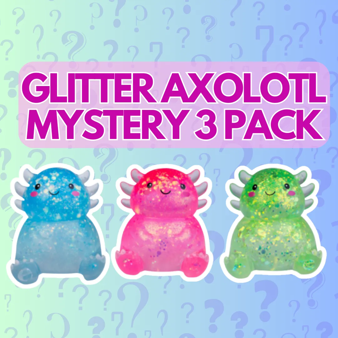 Jelly Glitter Axolotl Squishy Toy