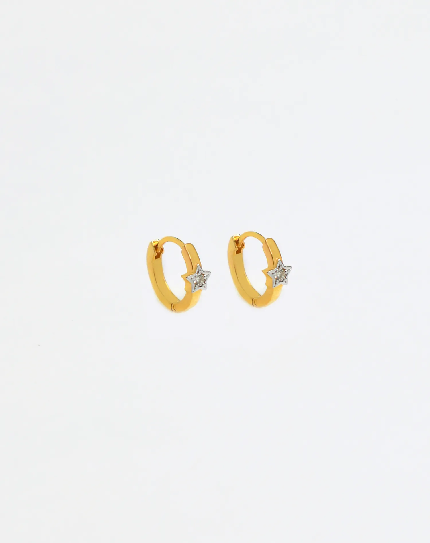 Kids Bright Star Diamond Hoops