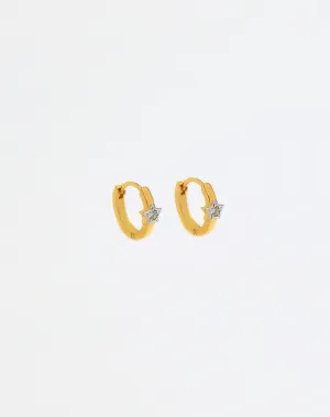 Kids Bright Star Diamond Hoops
