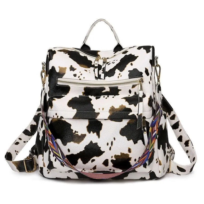 Large Capacity PU Leather Women Backpacks