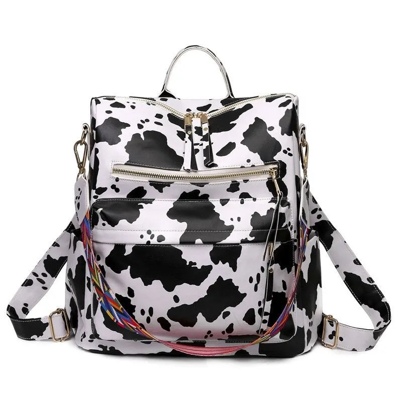 Large Capacity PU Leather Women Backpacks