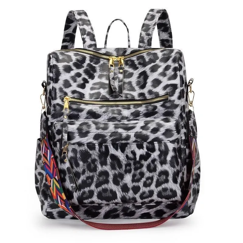 Large Capacity PU Leather Women Backpacks