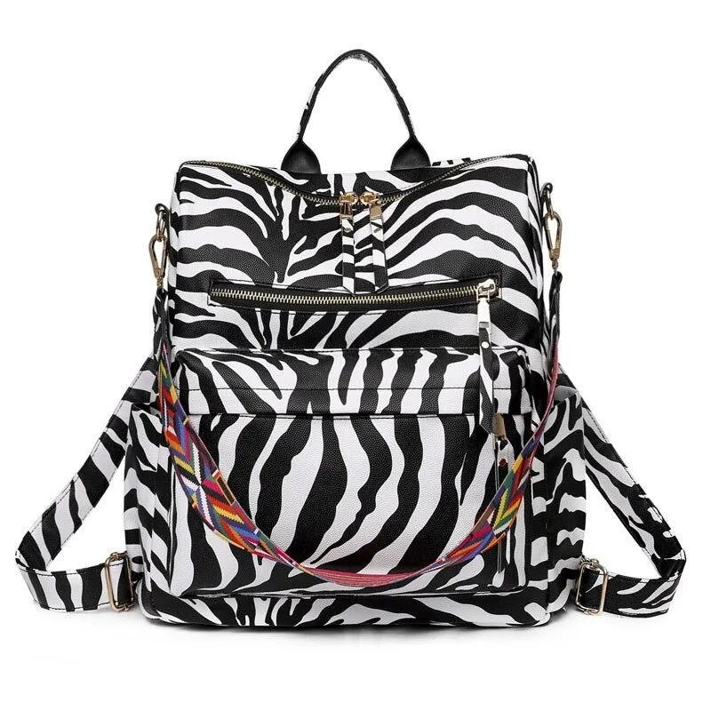 Large Capacity PU Leather Women Backpacks