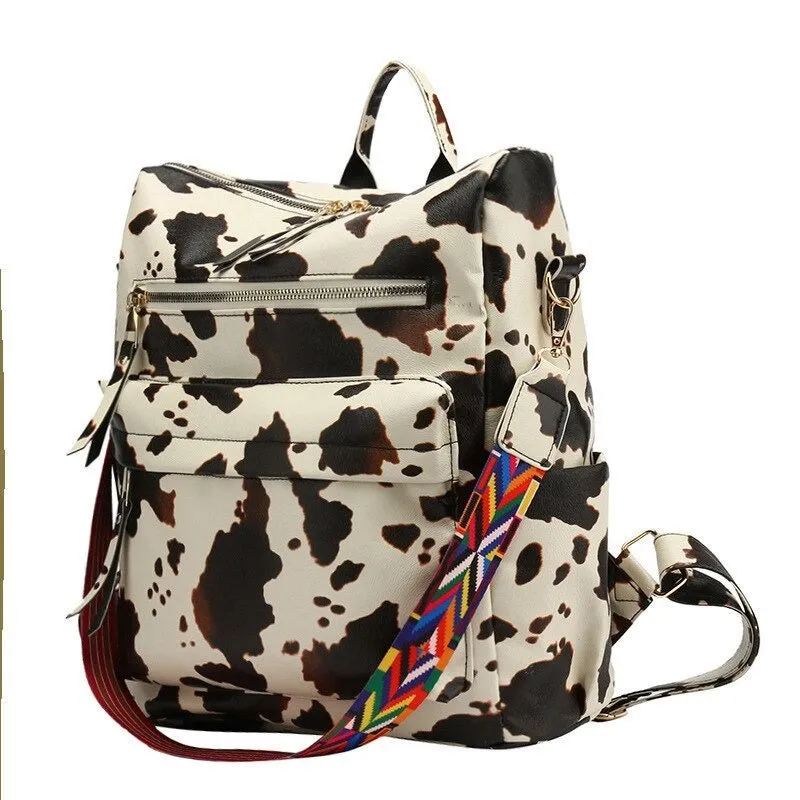 Large Capacity PU Leather Women Backpacks