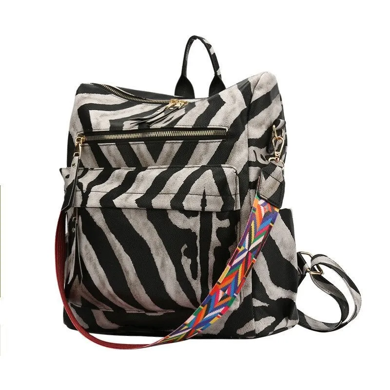 Large Capacity PU Leather Women Backpacks