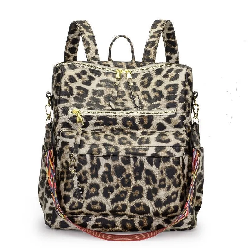 Large Capacity PU Leather Women Backpacks