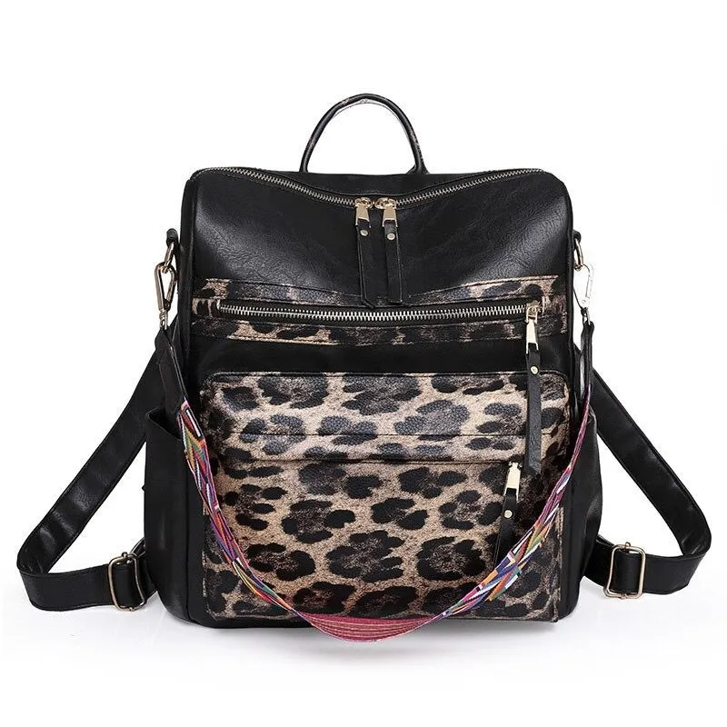 Large Capacity PU Leather Women Backpacks