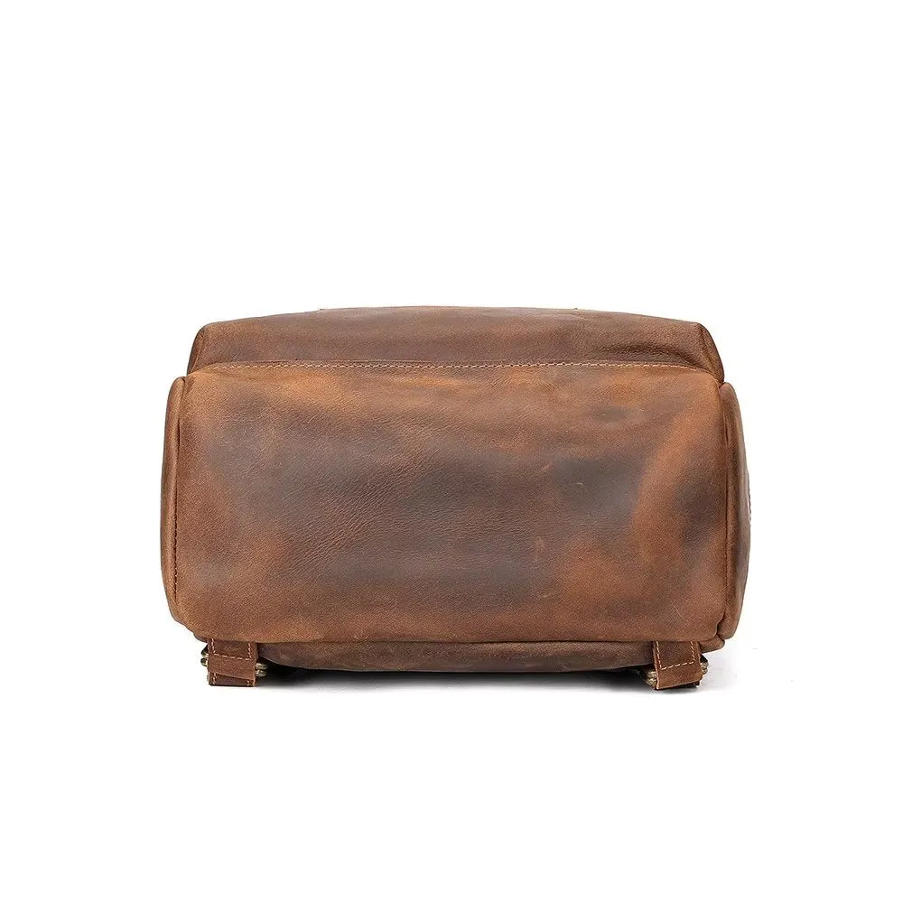 LeatherLux Cowhide Business Travel Computer Backpack