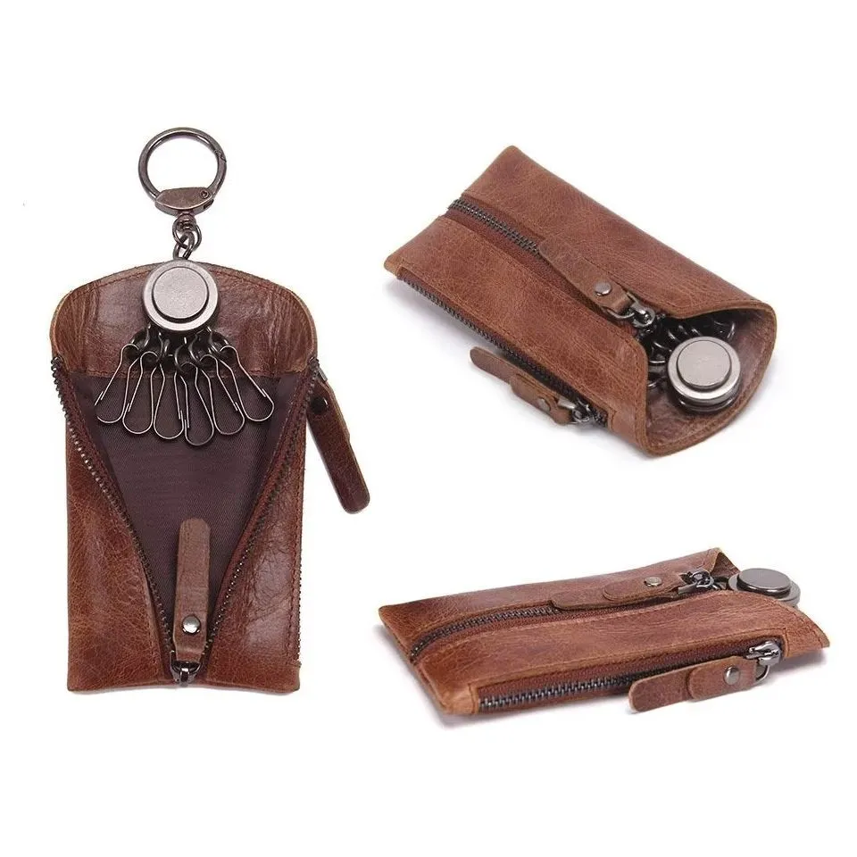 Luxury Cowhide Leather Men's Key Bag