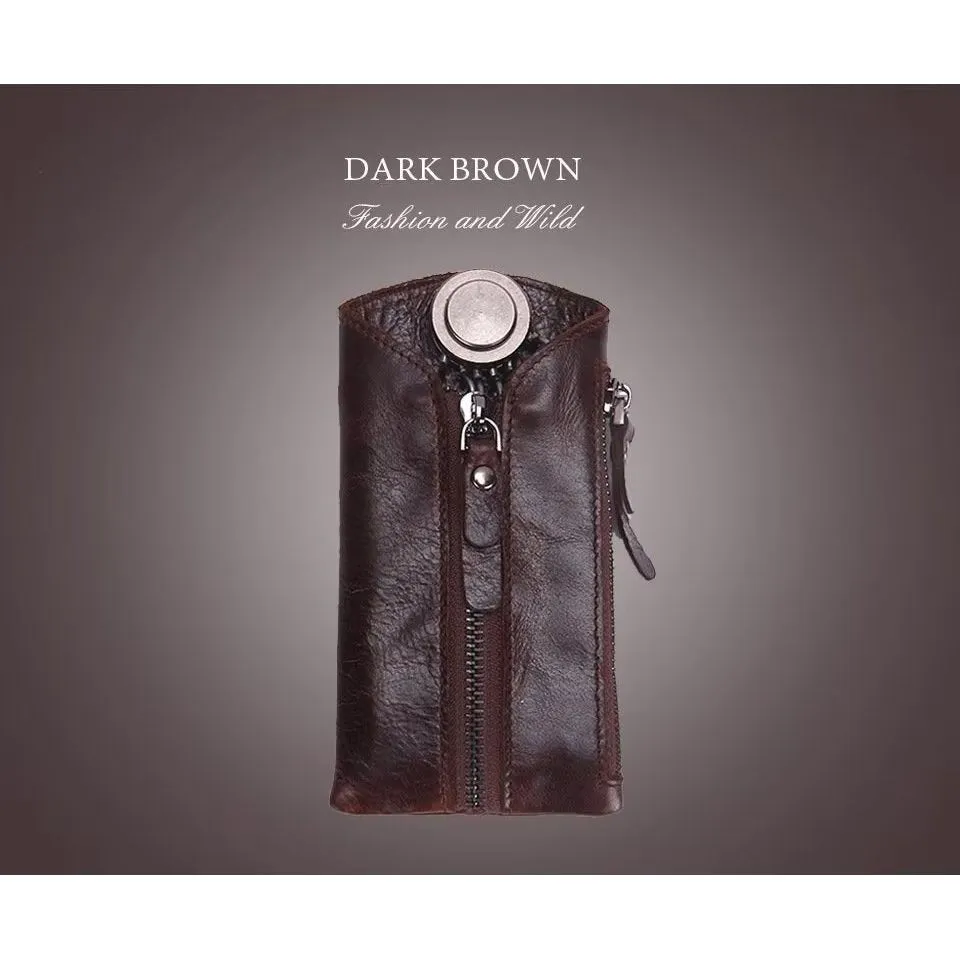 Luxury Cowhide Leather Men's Key Bag
