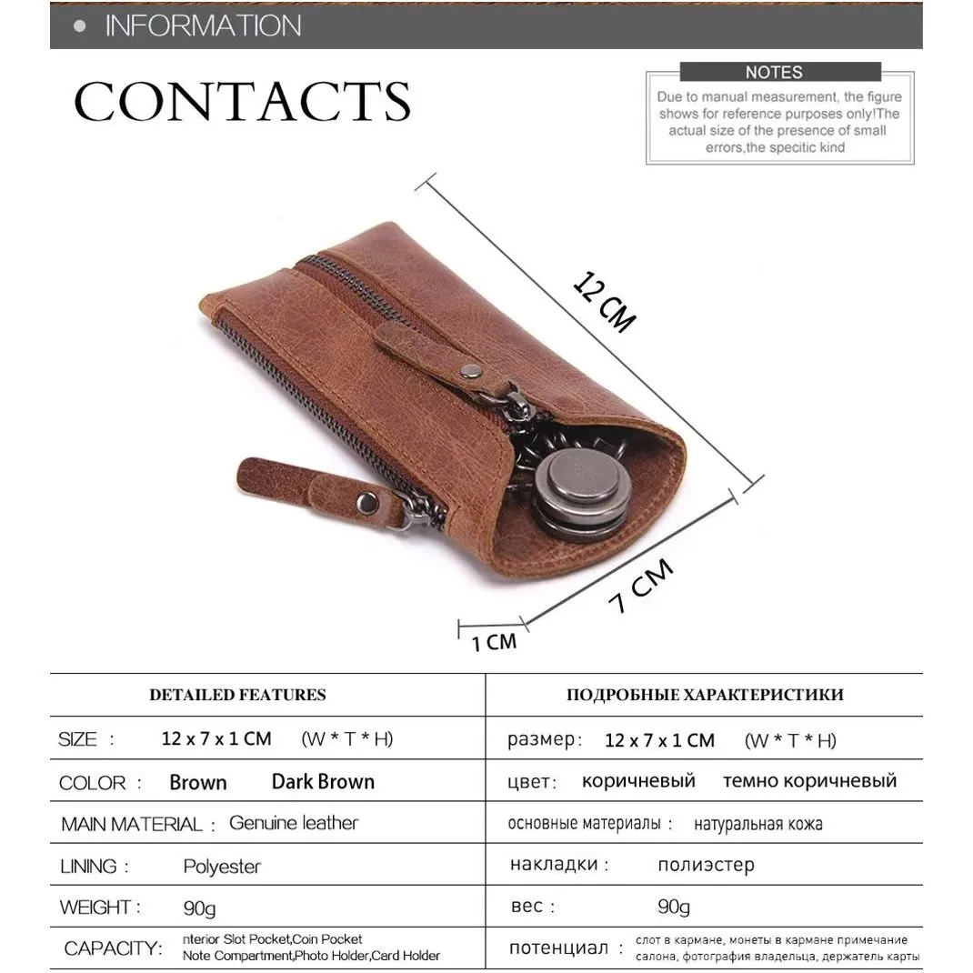 Luxury Cowhide Leather Men's Key Bag