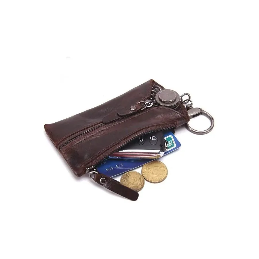 Luxury Cowhide Leather Men's Key Bag