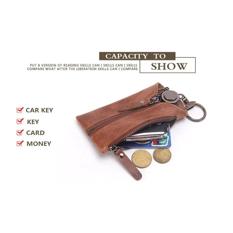 Luxury Cowhide Leather Men's Key Bag