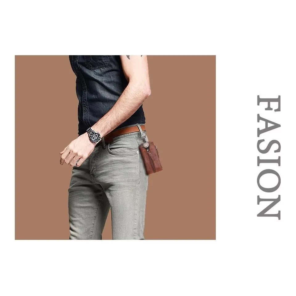 Luxury Cowhide Leather Men's Key Bag